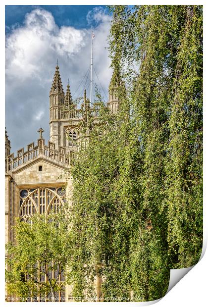 Towering Beauty: Bath Abbey's Rear Facade Print by Roger Mechan