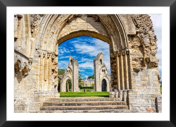 Mystical Ruins of Glastonbury Abbey Framed Mounted Print by Roger Mechan