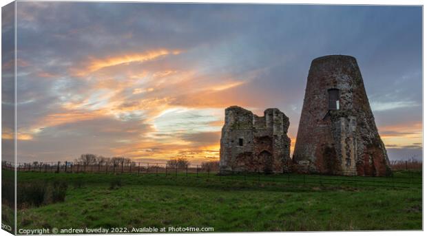 St Benet's Abbey, Norfolk  Canvas Print by andrew loveday