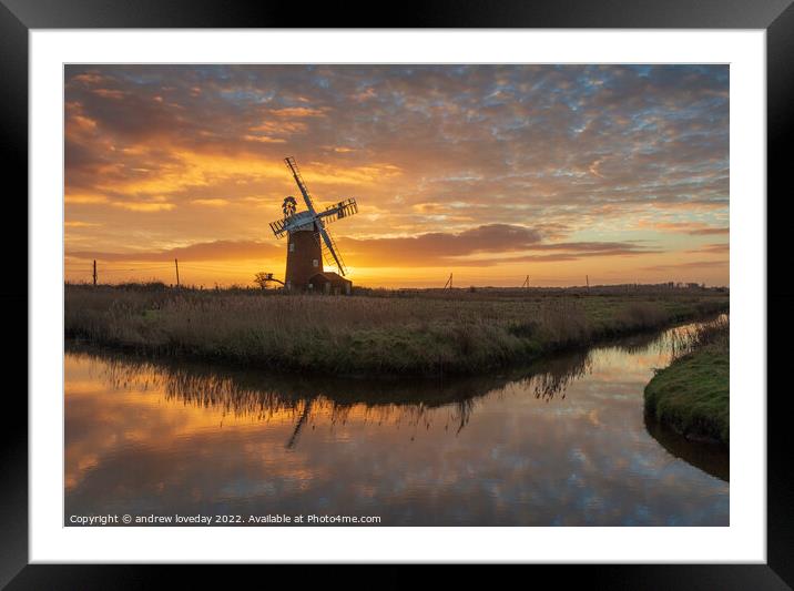 Horsey Mill Framed Mounted Print by andrew loveday