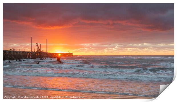 Walberswick warm sunrise  Print by andrew loveday