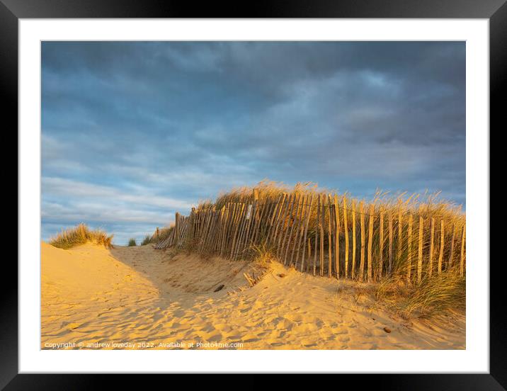 Sand dunes at Walberswick  Framed Mounted Print by andrew loveday