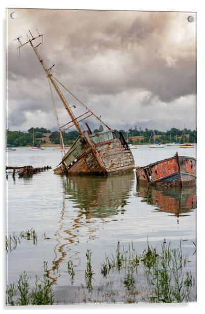 The Haunting Beauty of Suffolks Ship Graveyard Acrylic by Kevin Snelling
