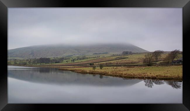Hazy Pendle Panorama Framed Print by David McCulloch