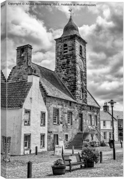 Town House in village of Culross in Fife mono Canvas Print by Angus McComiskey