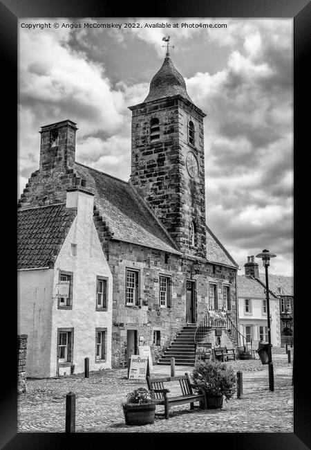 Town House in village of Culross in Fife mono Framed Print by Angus McComiskey