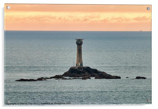 The Majestic Longships Lighthouse Acrylic by Martin Day