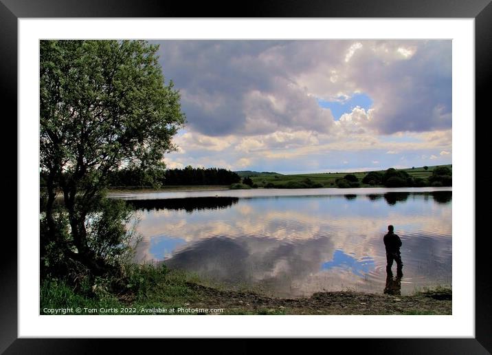 Fisherman at Ingbirchworth Reservoir Framed Mounted Print by Tom Curtis