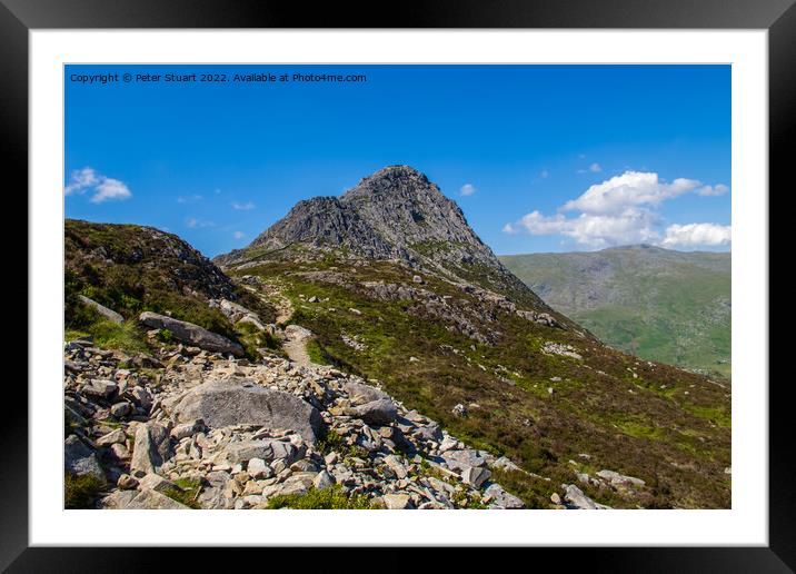 Climbing Tryffan via the South Ridge in the Ogwen  Framed Mounted Print by Peter Stuart