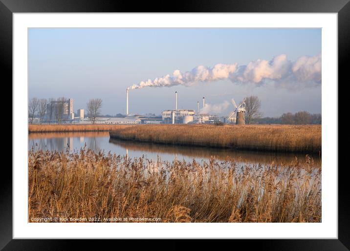 Cantley and Hardley Mill Framed Mounted Print by Rick Bowden
