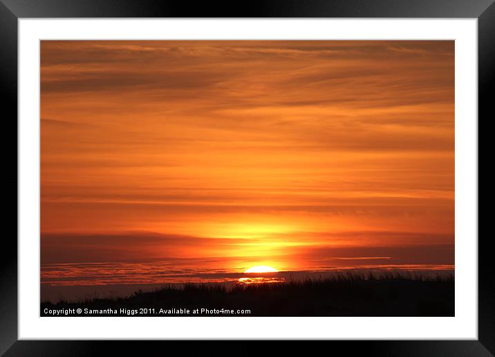 Sunset Over The Dune Framed Mounted Print by Samantha Higgs