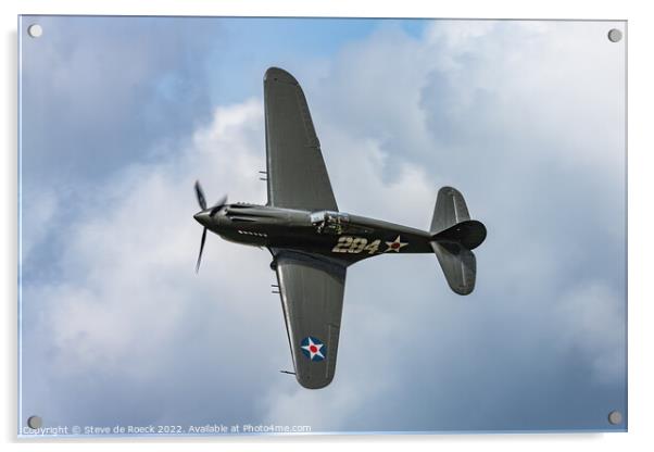 Curtiss P40 Kittyhawk Acrylic by Steve de Roeck