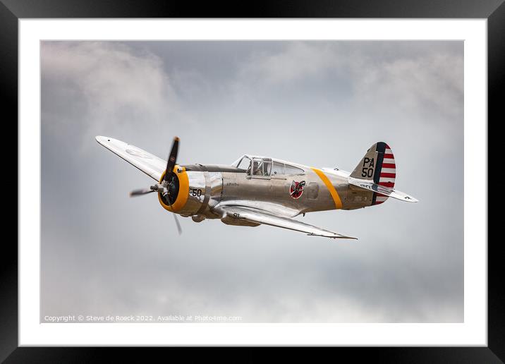 Curtiss P36 Hawk Fighter Framed Mounted Print by Steve de Roeck