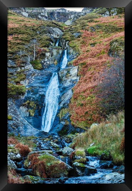 Rhaeadr Bach Waterfall Abergwyngregyn Framed Print by Pearl Bucknall