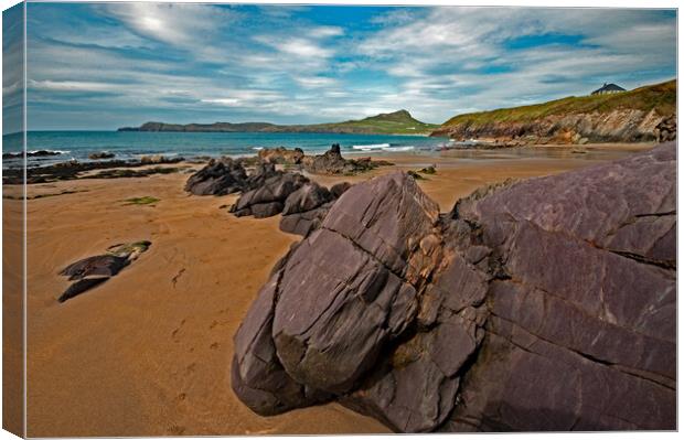 Porthsele Beach (3) Canvas Print by Geoff Storey