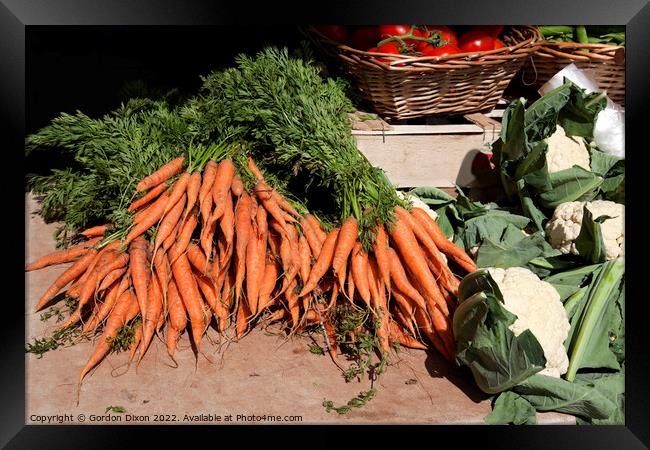 Freshly picked locally grown vegetable for sale on the roadside, Ghana Framed Print by Gordon Dixon