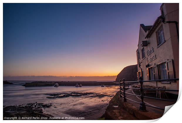 The Cod and Lobster - Staithes Harbour Print by Richard Perks