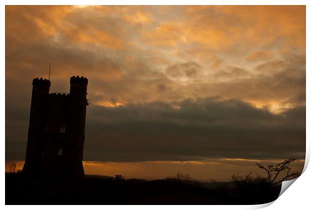 Broadway Tower Sunset Cotswolds Worcestershire Print by Andy Evans Photos