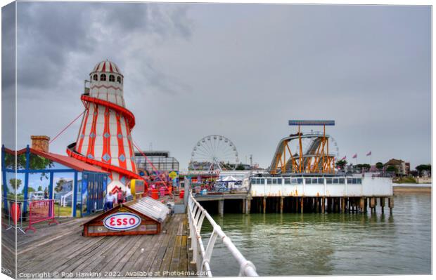 Clacton Pier Helter skelter Canvas Print by Rob Hawkins