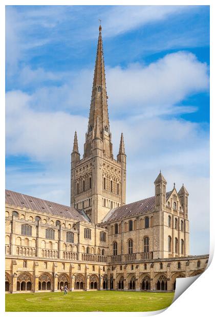 Majestic Norwich Cathedral Print by Kevin Snelling