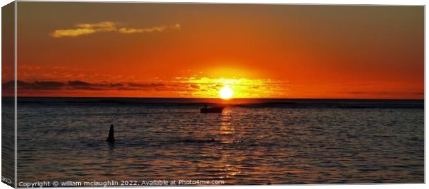 Sunset in Mauritius Canvas Print by liam mclaughlin