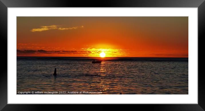 Sunset in Mauritius Framed Mounted Print by liam mclaughlin