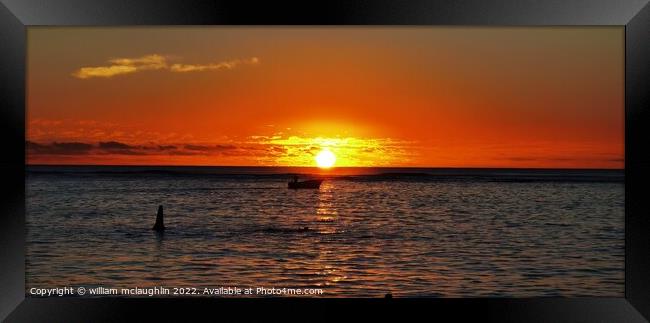 Sunset in Mauritius Framed Print by liam mclaughlin