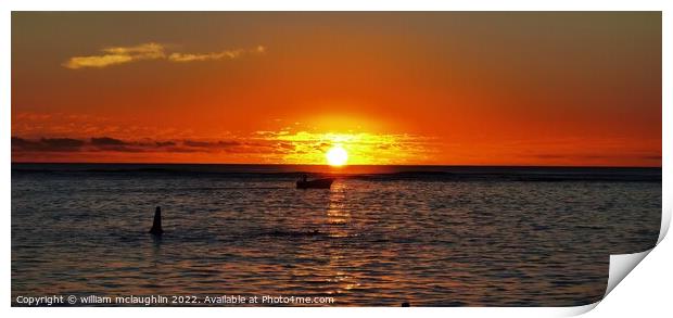 Sunset in Mauritius Print by liam mclaughlin