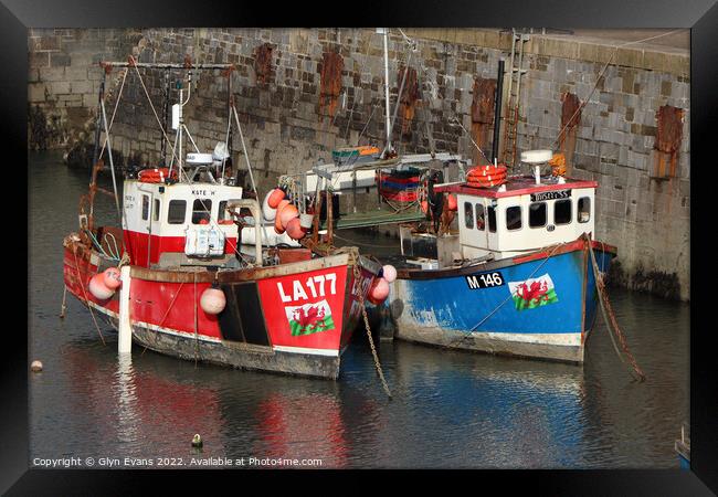 Fishing Boats in Tenby Harbour Framed Print by Glyn Evans