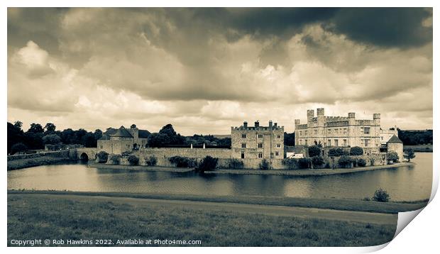 Leeds Castle Panoramic Print by Rob Hawkins