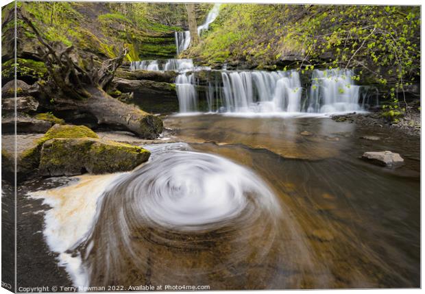 “Scaleber Swirl” - Enchanting Autumn Waterfall Canvas Print by Terry Newman