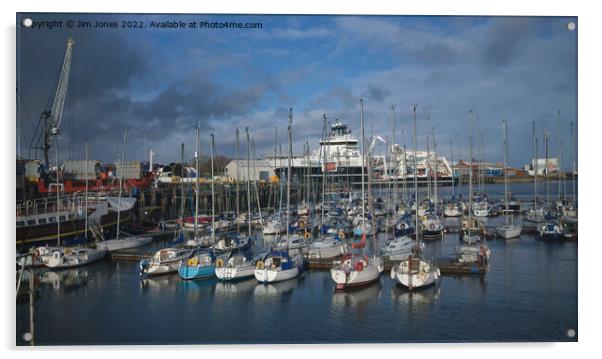The Marina at Blyth South Harbour, Northumberland (2) Acrylic by Jim Jones