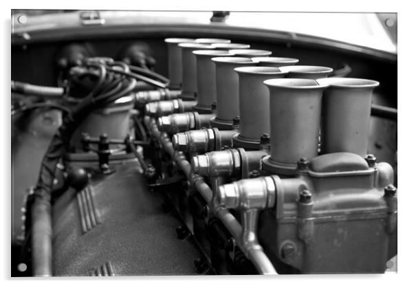 Air intakes of the V12 engine of the Ferrari 250 Testarossa Acrylic by Gordon Dixon