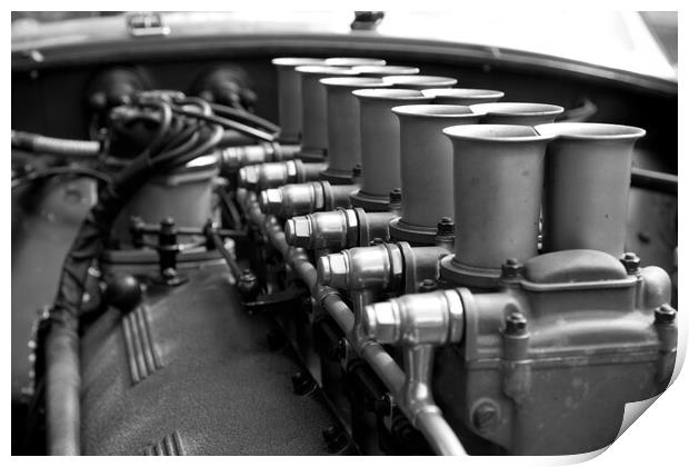 Air intakes of the V12 engine of the Ferrari 250 Testarossa Print by Gordon Dixon