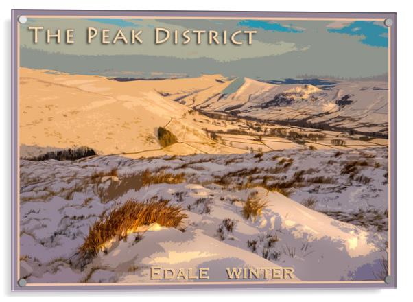 Edale , winter Acrylic by geoff shoults
