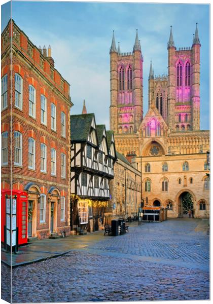 Lincoln Cathedral and Castle Square Canvas Print by Darren Galpin