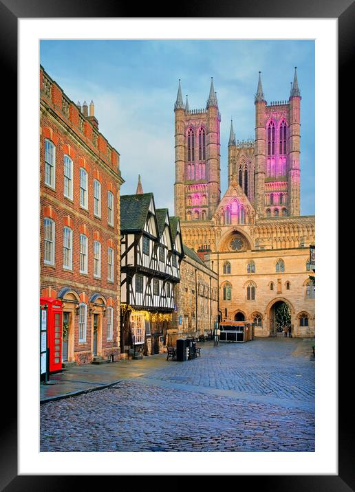 Lincoln Cathedral and Castle Square Framed Mounted Print by Darren Galpin