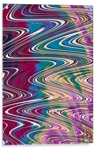 Rainbow Waves Acrylic by Vickie Fiveash
