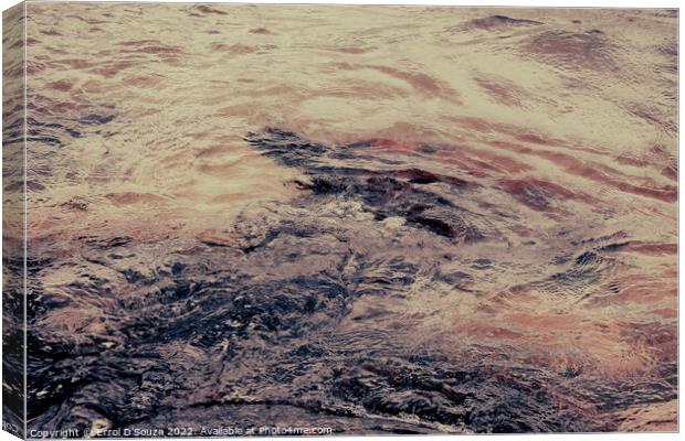 Sea Water Swirling Over Rocks Canvas Print by Errol D'Souza