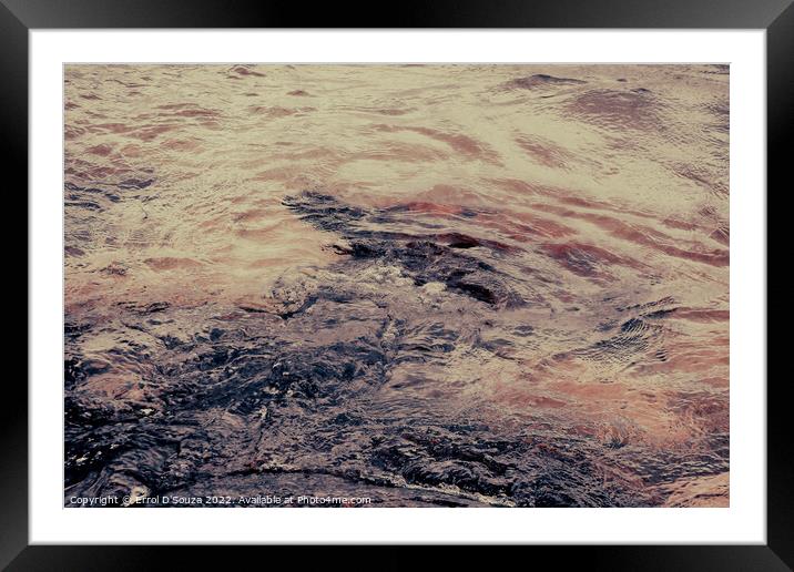 Sea Water Swirling Over Rocks Framed Mounted Print by Errol D'Souza