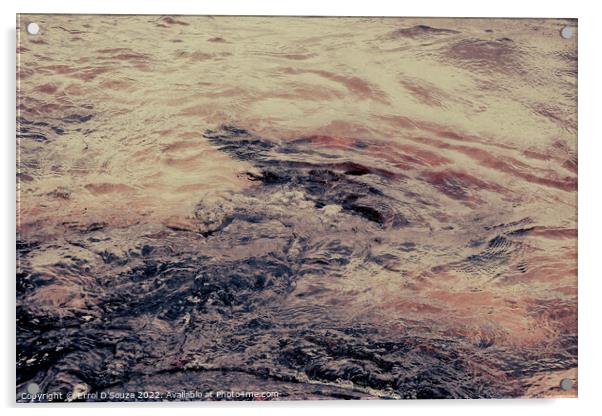 Sea Water Swirling Over Rocks Acrylic by Errol D'Souza