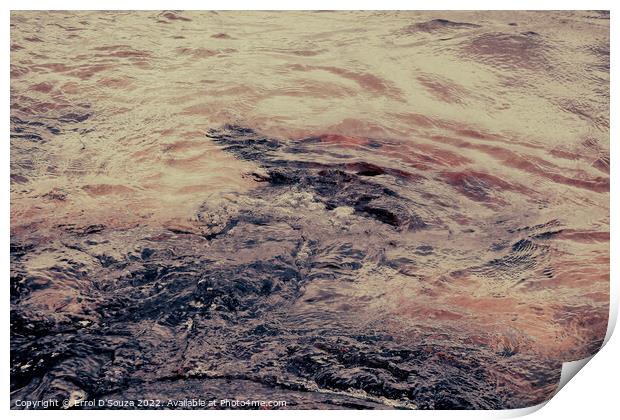 Sea Water Swirling Over Rocks Print by Errol D'Souza