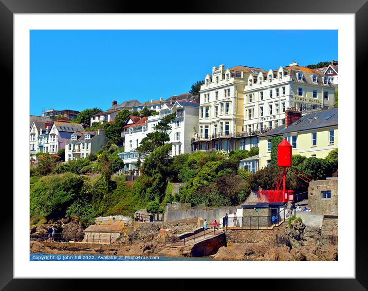 Fowey riverside, Cornwall. Framed Mounted Print by john hill