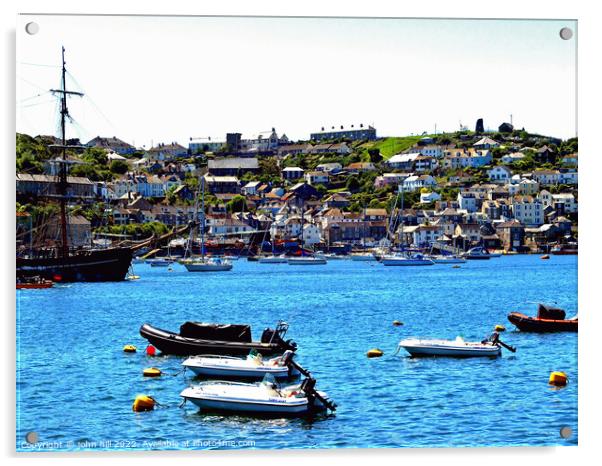 Polruan, Cornwall. Acrylic by john hill