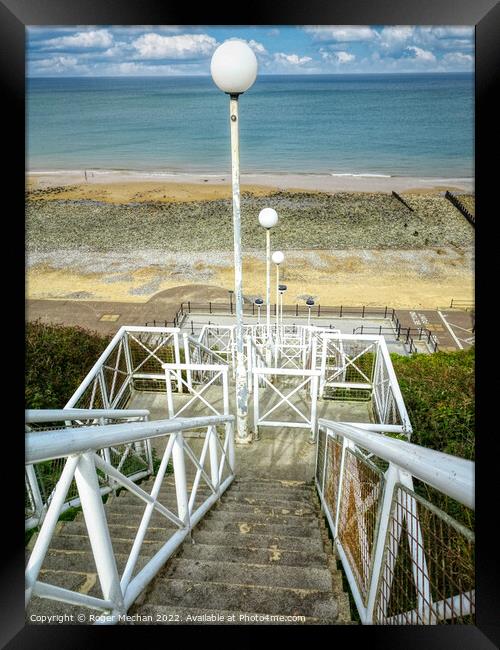 Steps to Cromer Beach Framed Print by Roger Mechan