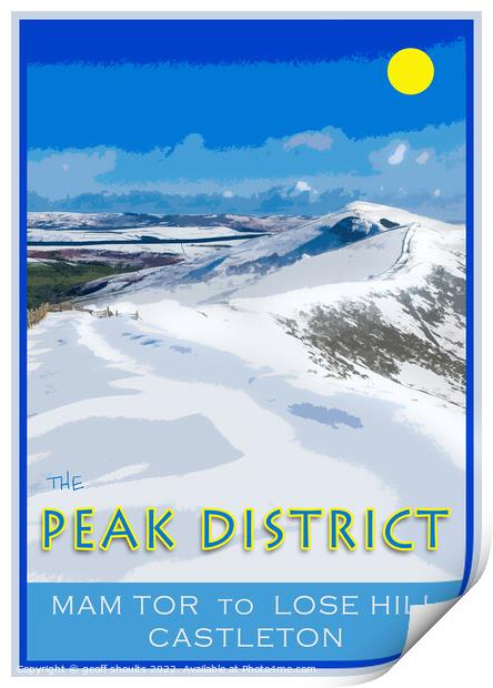 Mam Tor to Lose Hill Print by geoff shoults