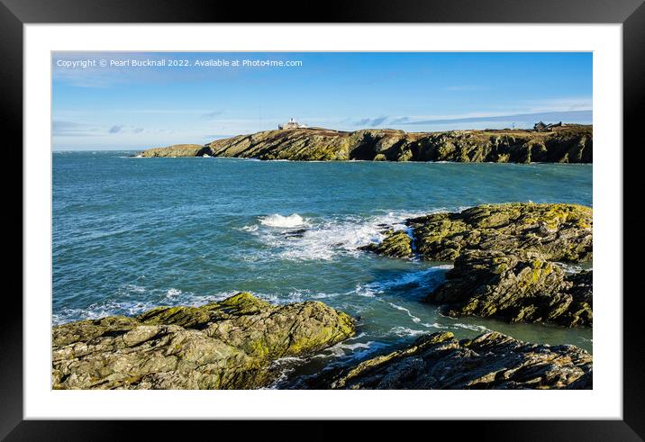 View Across Porth Eilian to Point Lynas  Anglesey Framed Mounted Print by Pearl Bucknall