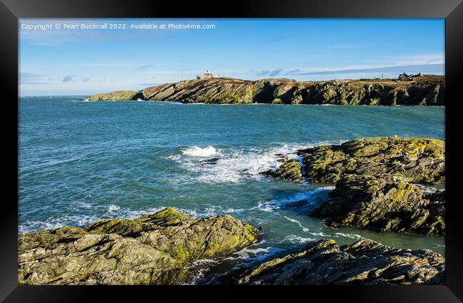 View Across Porth Eilian to Point Lynas  Anglesey Framed Print by Pearl Bucknall