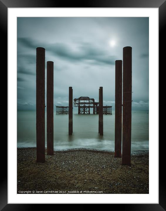 Portrait of the West Pier, Brighton Framed Mounted Print by Janet Carmichael