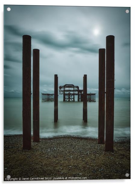 Portrait of the West Pier, Brighton Acrylic by Janet Carmichael